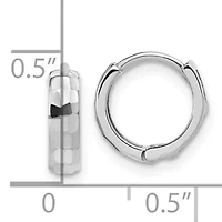 14K Gold Polished and Diamond-cut Huggie Hoop Earrings