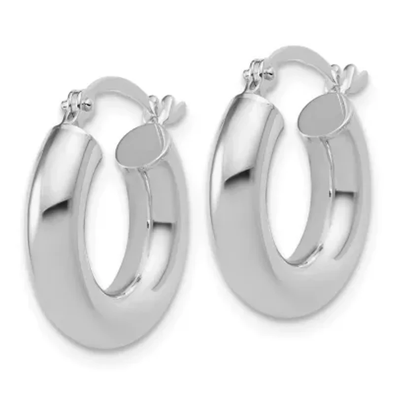 14K Gold Polished 4mm x 17mm Lightweight Tube Earrings