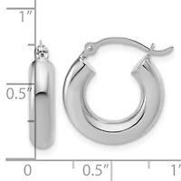 14K Gold Polished 4mm x 17mm Lightweight Tube Earrings