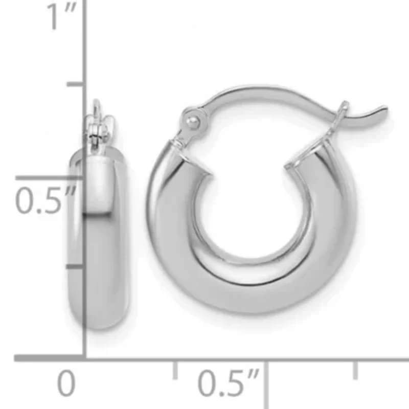 14K Gold Polished 4mm x 15mm Lightweight Tube Earrings