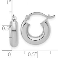 14K Gold Polished 4mm x 15mm Lightweight Tube Earrings