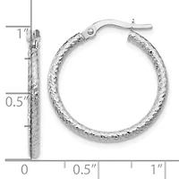 14K Gold Polished and Textured Hinged Hoop Earrings