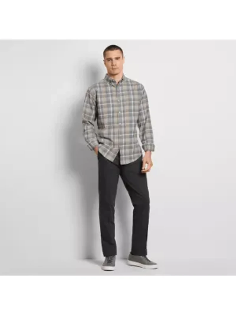 Weekend Twill LS Solid Plaid