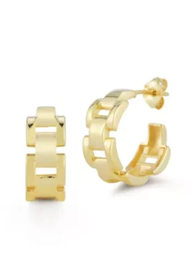 Sterling Silver Bold Chain Link Hoop Earrings