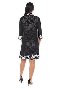 Printed ITY Combo Jacket Dress