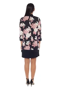 2 Pc Set ITY Puff Print Jacket Dress