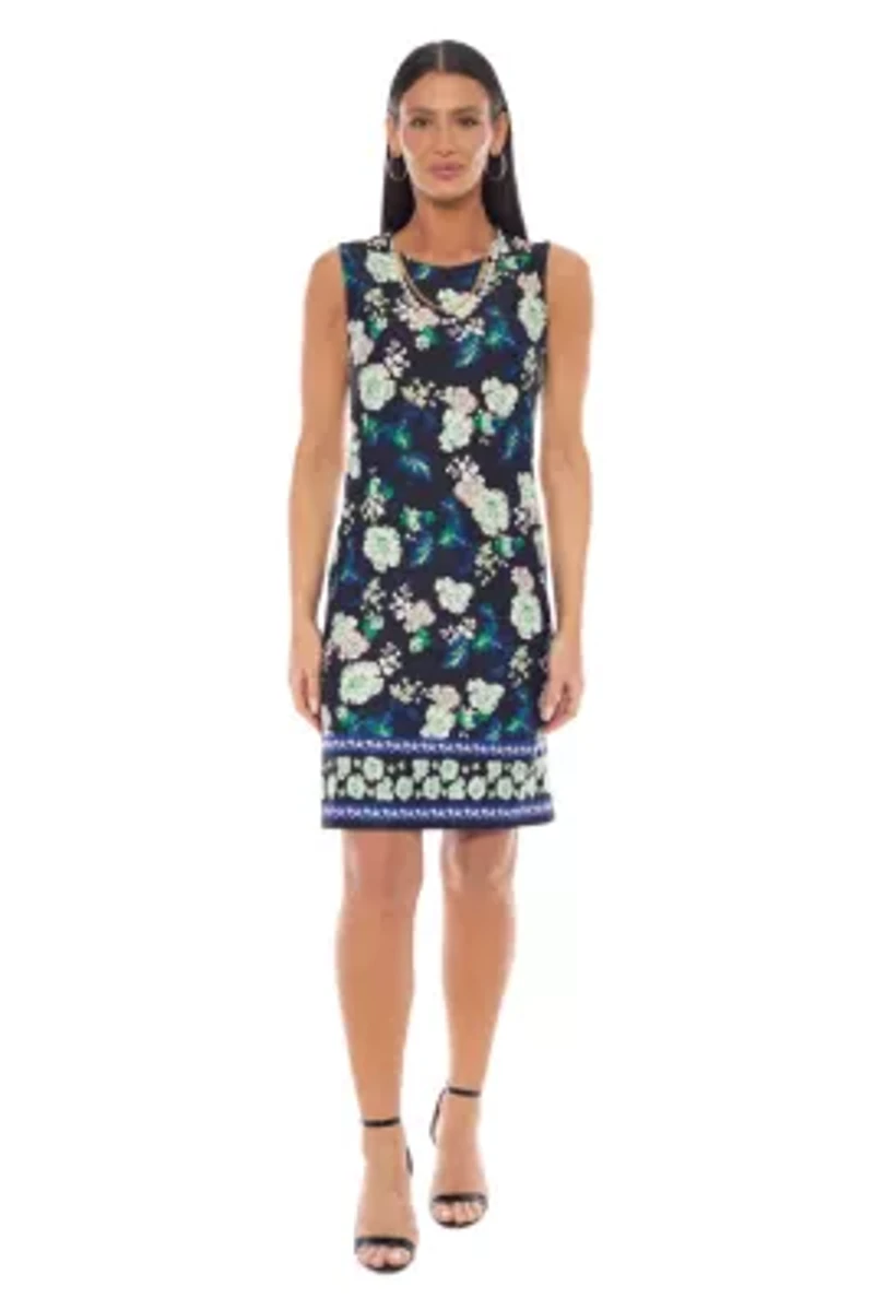 2-Piece Printed ITY Dress With Jacket
