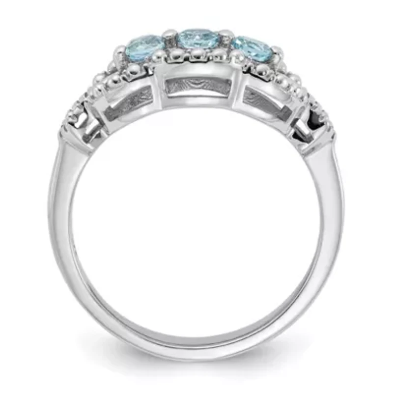 1/2 ct. t.w. Blue Topaz Ring Rhodium-plated Sterling Silver