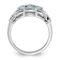 1/2 ct. t.w. Blue Topaz Ring Rhodium-plated Sterling Silver