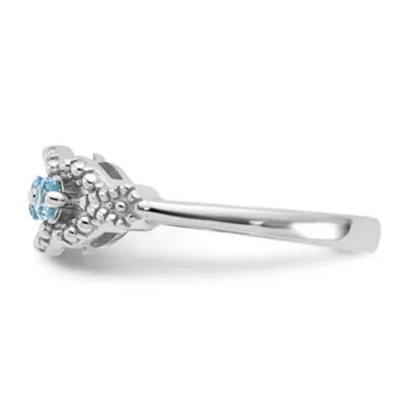 1/2 ct. t.w. Blue Topaz Ring Rhodium-plated Sterling Silver