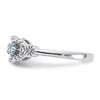 1/2 ct. t.w. Blue Topaz Ring Rhodium-plated Sterling Silver