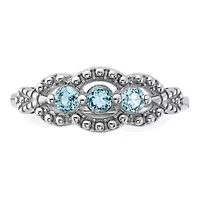 1/2 ct. t.w. Blue Topaz Ring Rhodium-plated Sterling Silver