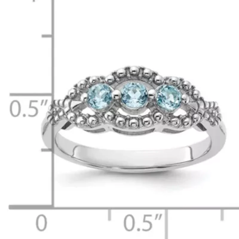 1/2 ct. t.w. Blue Topaz Ring Rhodium-plated Sterling Silver