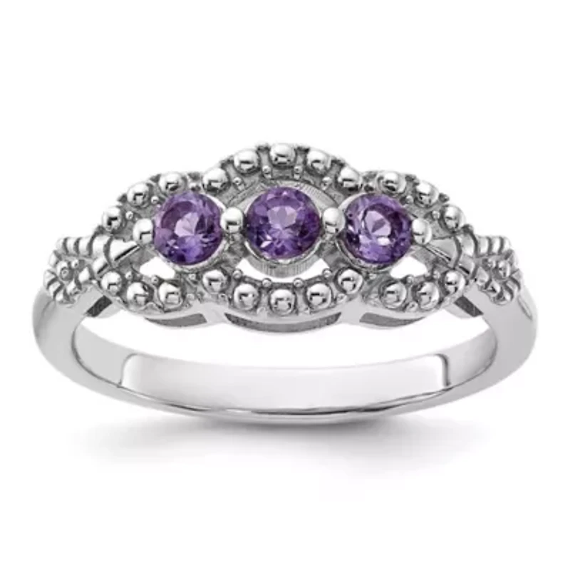 1/3 ct. t.w. Amethyst Ring Rhodium-plated Sterling Silver