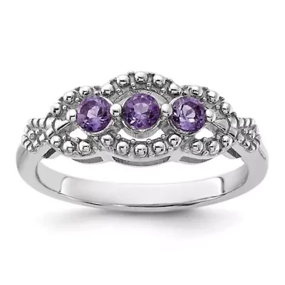 1/3 ct. t.w. Amethyst Ring Rhodium-plated Sterling Silver
