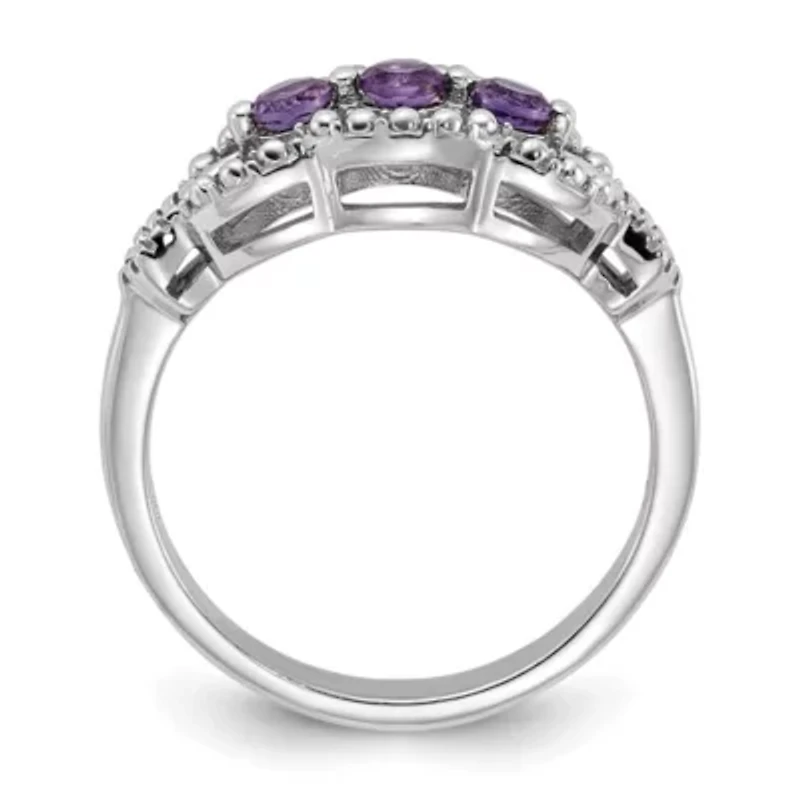 1/3 ct. t.w. Amethyst Ring Rhodium-plated Sterling Silver