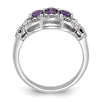 1/3 ct. t.w. Amethyst Ring Rhodium-plated Sterling Silver