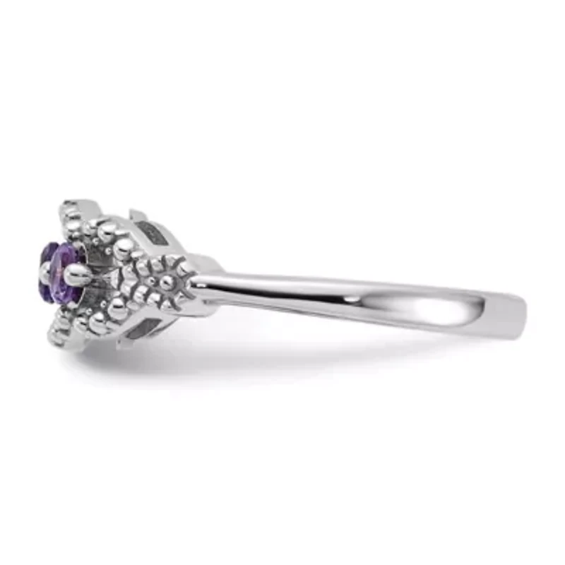 1/3 ct. t.w. Amethyst Ring Rhodium-plated Sterling Silver