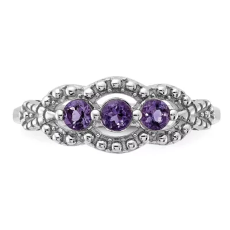 1/3 ct. t.w. Amethyst Ring Rhodium-plated Sterling Silver