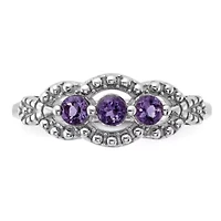 1/3 ct. t.w. Amethyst Ring Rhodium-plated Sterling Silver