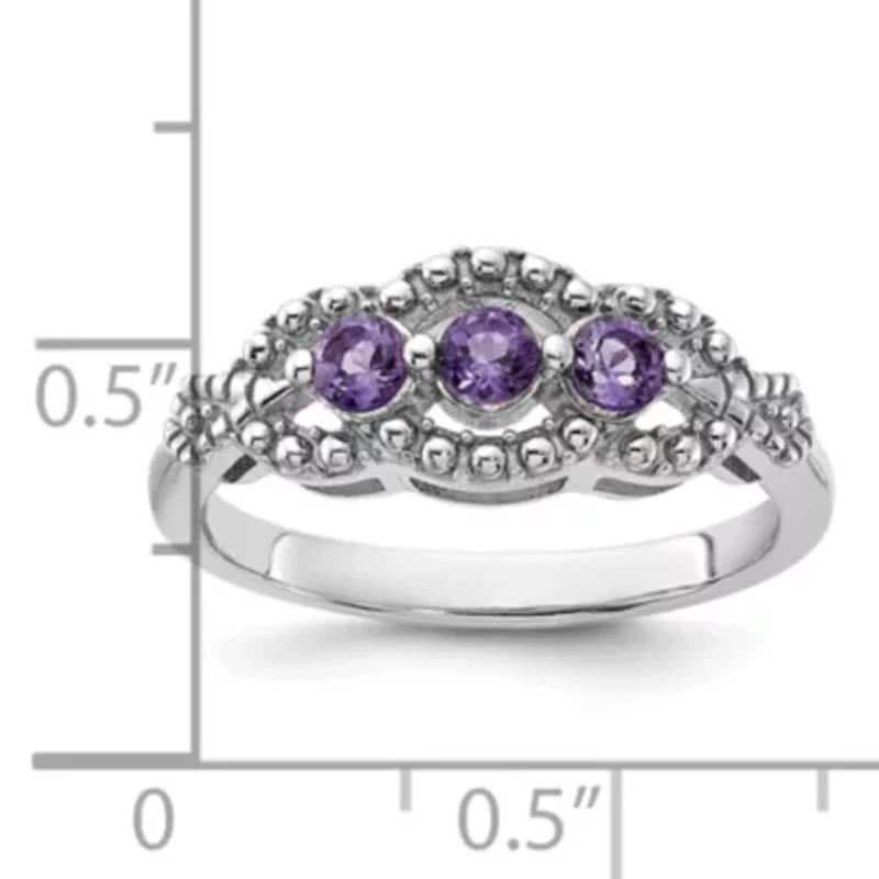 1/3 ct. t.w. Amethyst Ring Rhodium-plated Sterling Silver
