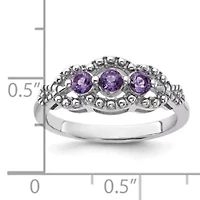 1/3 ct. t.w. Amethyst Ring Rhodium-plated Sterling Silver