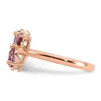 1/5 ct. t.w. Amethyst, 1/8 Rhodolite Garnet and 3/8 Quartz Ring Rose Gold-plated Sterling Silver