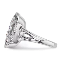 1/8 ct. t.w. Blue Topaz, 1/10 Amethyst, Citrine, 0.075 Peridot, 0.094 Rhodolite Garnet, 0.058 Iolite and Garnet Ring Rhodium-plated Sterling Silver