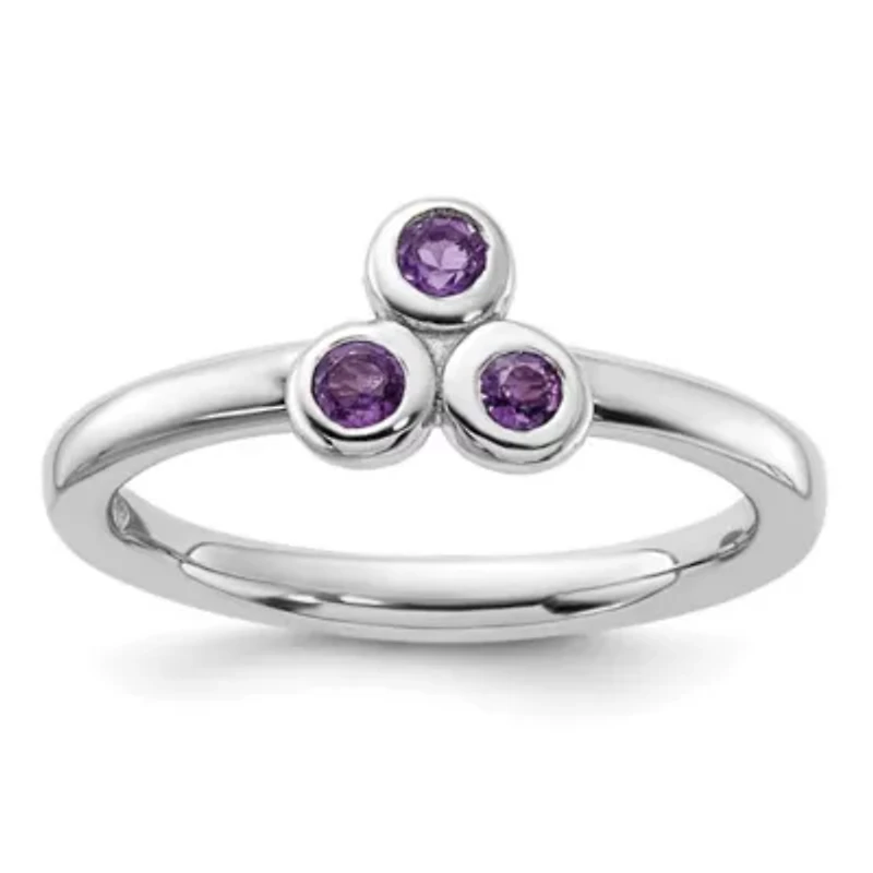 1/5 ct. t.w. Amethyst Ring Rhodium-plated Sterling Silver