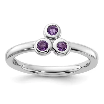 1/5 ct. t.w. Amethyst Ring Rhodium-plated Sterling Silver