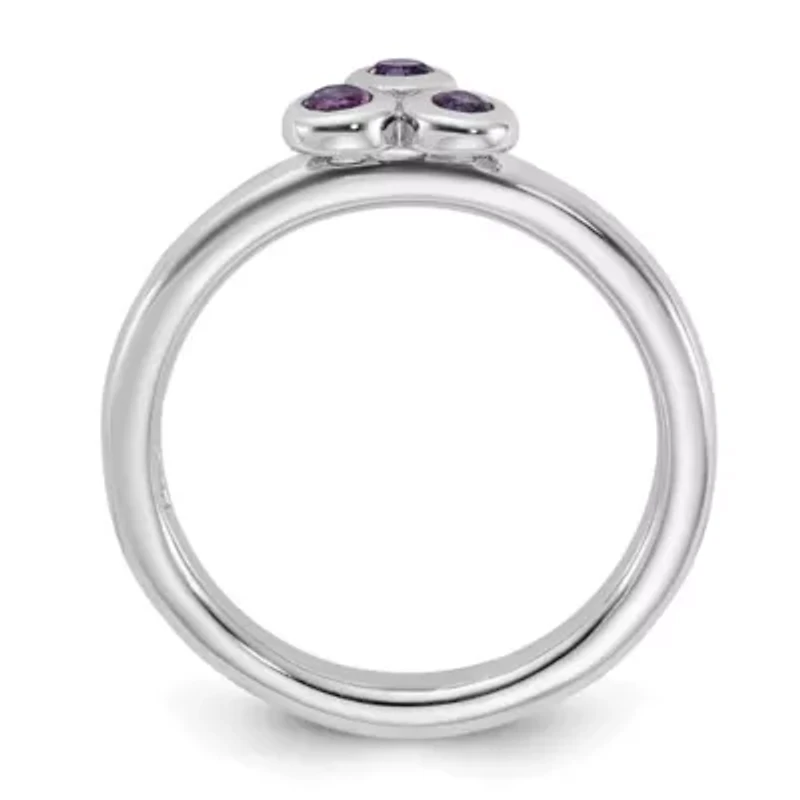1/5 ct. t.w. Amethyst Ring Rhodium-plated Sterling Silver
