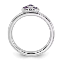 1/5 ct. t.w. Amethyst Ring Rhodium-plated Sterling Silver
