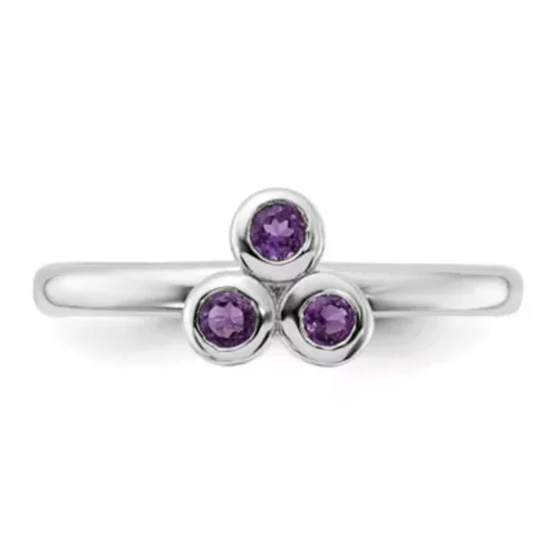 1/5 ct. t.w. Amethyst Ring Rhodium-plated Sterling Silver