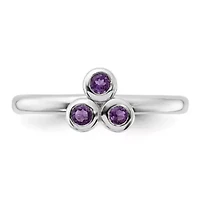 1/5 ct. t.w. Amethyst Ring Rhodium-plated Sterling Silver
