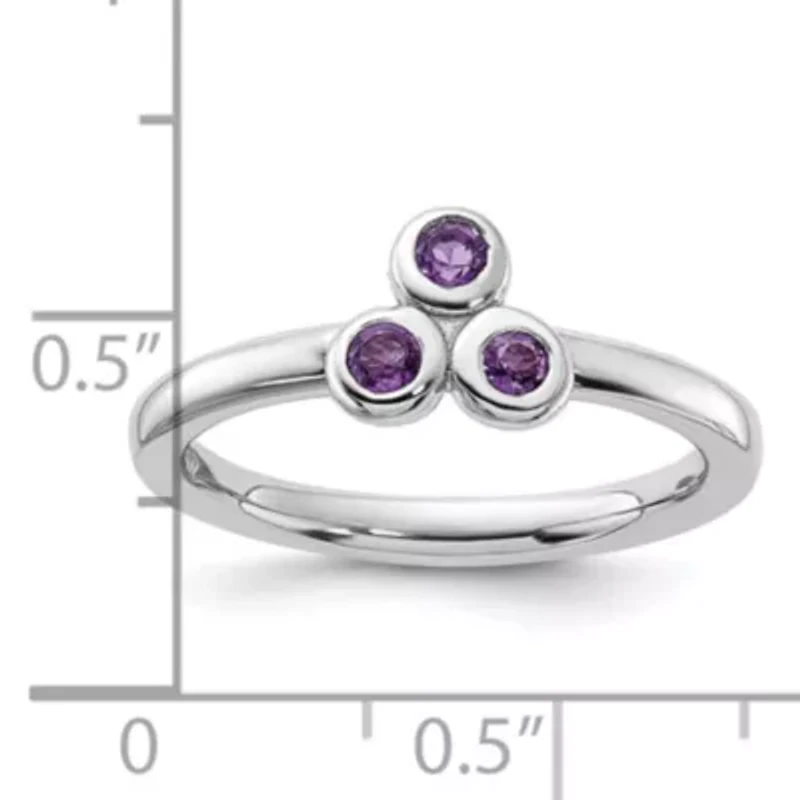1/5 ct. t.w. Amethyst Ring Rhodium-plated Sterling Silver