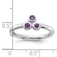1/5 ct. t.w. Amethyst Ring Rhodium-plated Sterling Silver