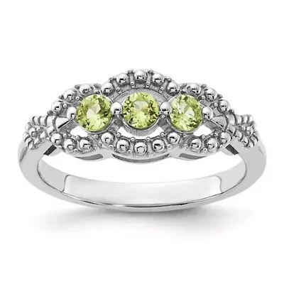 3/8 ct. t.w. Peridot Ring Rhodium-plated Sterling Silver
