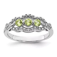 3/8 ct. t.w. Peridot Ring Rhodium-plated Sterling Silver