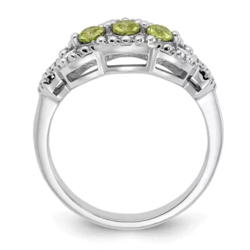 3/8 ct. t.w. Peridot Ring Rhodium-plated Sterling Silver