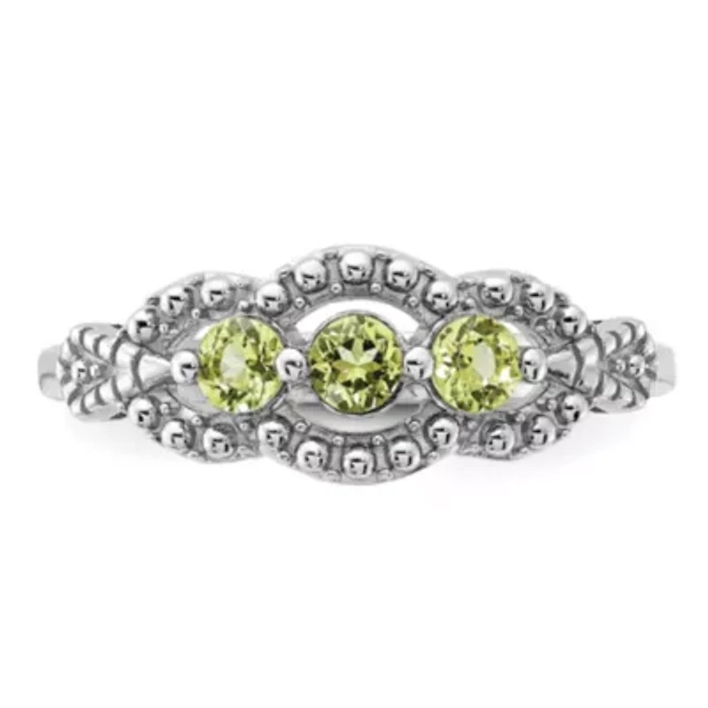3/8 ct. t.w. Peridot Ring Rhodium-plated Sterling Silver