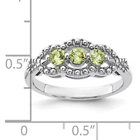 3/8 ct. t.w. Peridot Ring Rhodium-plated Sterling Silver