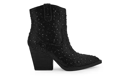 Dale Rhinestone Western Bootie