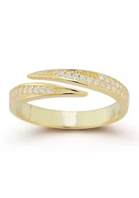 Sterling Silver Pave Bypass Band Ring