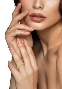 Sterling Silver Pave Signet Dome Ring