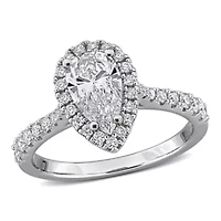 Lab Created Grown Diamonds Engagement Ring Sterling Silver