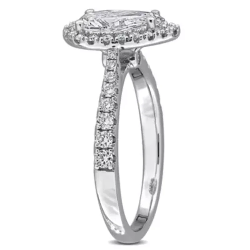 Lab Created Grown Diamonds Engagement Ring Sterling Silver