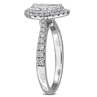 Lab Created Grown Diamonds Engagement Ring Sterling Silver
