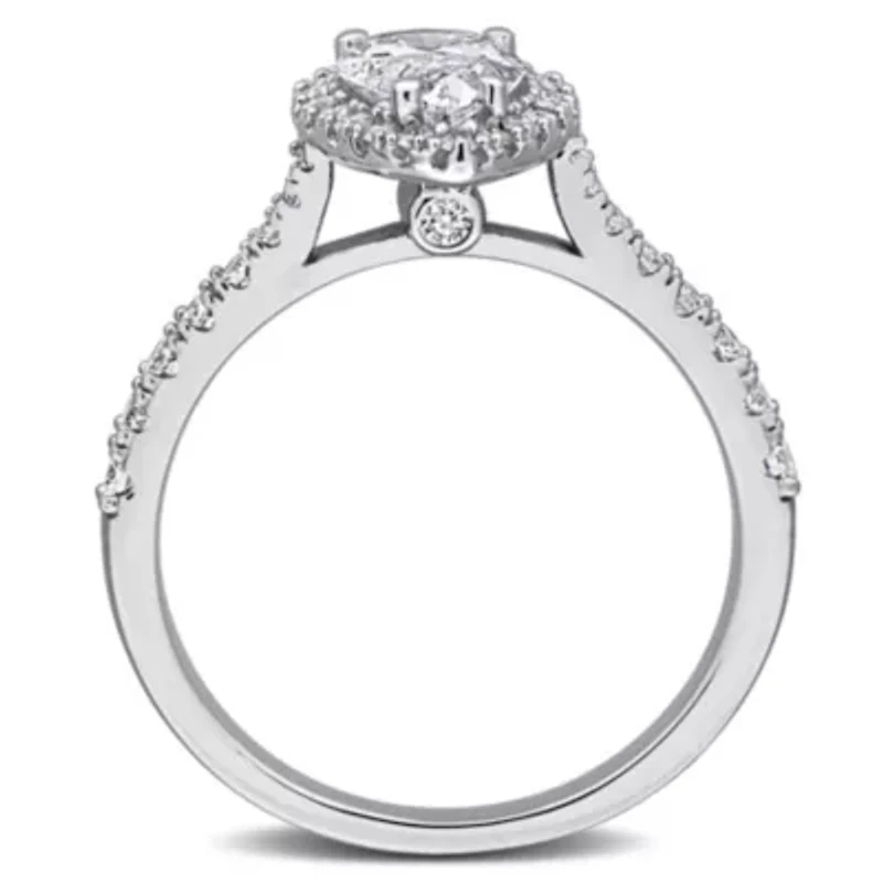 Lab Created Grown Diamonds Engagement Ring Sterling Silver