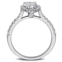 Lab Created Grown Diamonds Engagement Ring Sterling Silver