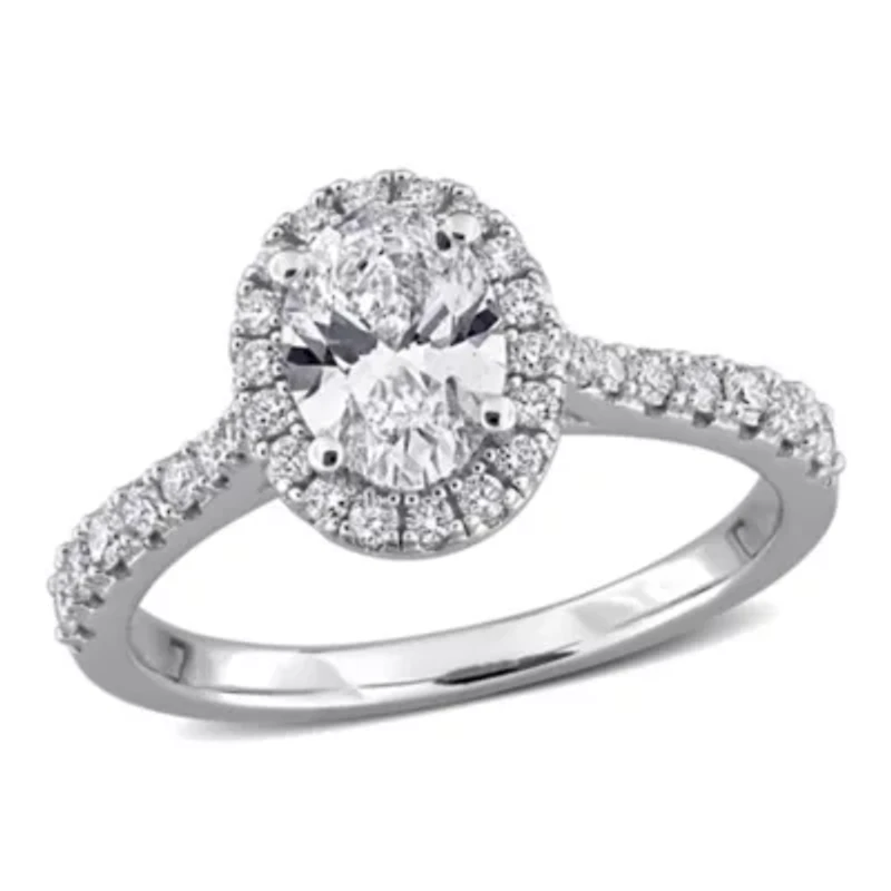 Lab Created Grown Diamonds Engagement Ring Sterling Silver